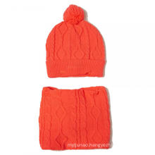 Girl's knitted winter hat and turtle neck sets